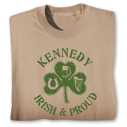 Personalized Irish and Proud Clover T-Shirt