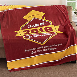 Personalized Fleece Graduation Blanket in School Colors