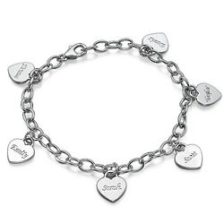 Mother's Personalized Heart Charm Bracelet
