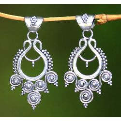 Goddess Coils Sterling Silver Dangle Earrings