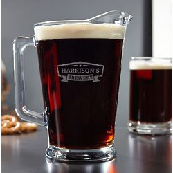 Classic Brewery Personalized Glass Beer Pitcher
