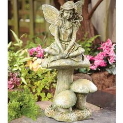 Fairy on Mushroom Statue