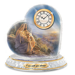I Am with You Always Heart-Shaped Clock
