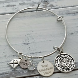 Personalized Army Adjustable Wire Bangle