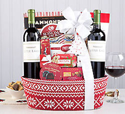 Red Wine Christmas Duet Gift Basket