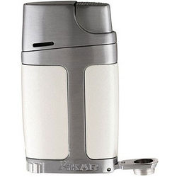 Elx Chrome Silver Lighter with Punch Cigar Cutter