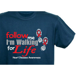 Personalized Walking for Life Heart Disease Awareness T-Shirt