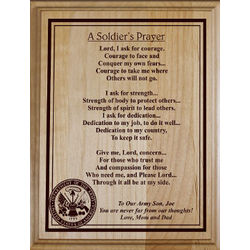 A Soldier's Prayer Personalized Wood Plaque