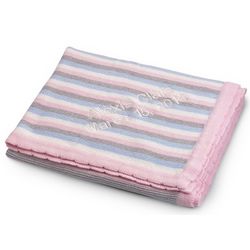 Pink and Blue Multi-Striped Baby Blanket