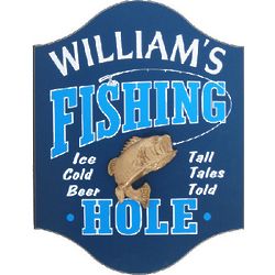 Handcrafted Fishing Hole Sign