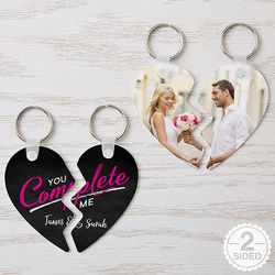 You Complete Me Couples Key Chain Set