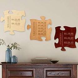 Personalized Fun Family History Wood Puzzle Piece Decoration