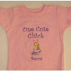 Kids "One Cute Chick" Personalized Easter Shirt
