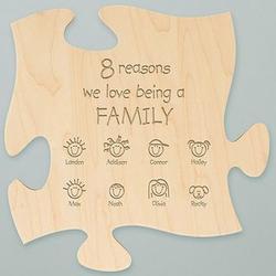 Personalized Reasons I Love Wood Puzzle Piece Decoration