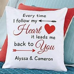 Personalized Follow My Heart Throw Pillow