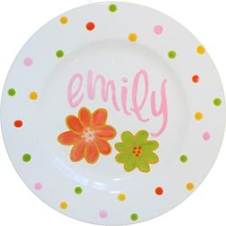 Flower Dot Personalized Ceramic Plate