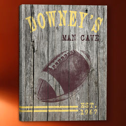 Personalized Man Cave Football Canvas Print