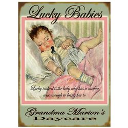 Personalized Lucky Babies Blue Sign