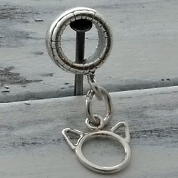 Kitty Cat Ears Sterling Charm Bead - Pandora Compatible