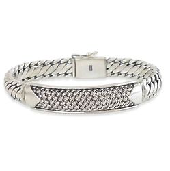 Contemporary Vibe Men's Sterling Silver Link Bracelet