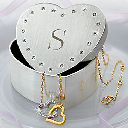 Swarovski Match Double Heart Necklace and Jewelry Box
