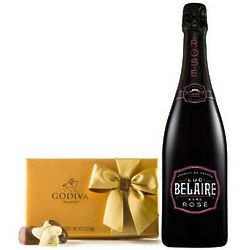 Luc Belaire Rose and Godiva Chocolates Gift Set