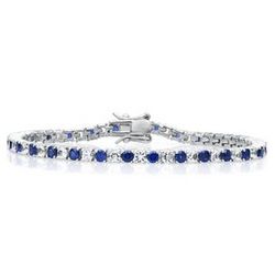 Lab-Created Blue and White Sapphire Tennis Bracelet