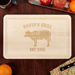 Personalized Grill Beef Cuts Large Cutting Board