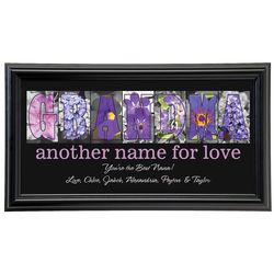 Grandma's Personalized Floral Framed Print