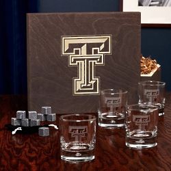 Texas Tech Drinking Glasses and Chilling Stone Set