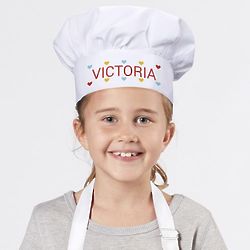 Youth's Personalized Chef Hat with Heart Pattern