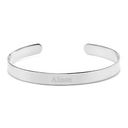 Cuff Bracelet in Silver with Personalized Engraving