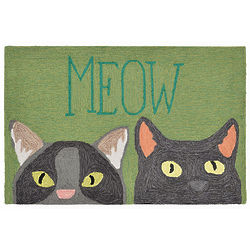 Two Cats Meow 2' x 3' Outdoor Rug