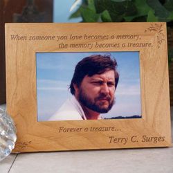 Memory Becomes a Treasure Memorial Wood Picture Frame