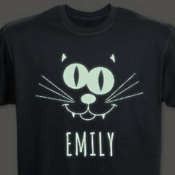 Personalized Glow in the Dark Cat T-Shirt