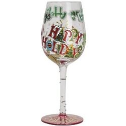 Happy Holidays to You Wine Glass