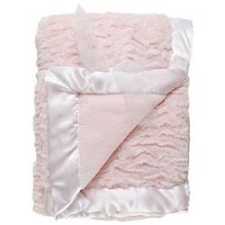 Heart Satin Trim Pink Baby Blanket