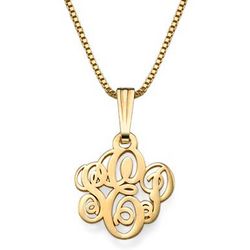 Extra Small Gold-Plated Monogram Necklace