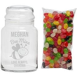 Bee Mine Personalized Treat Jar with Candy