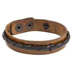 Fantasy Wristband Bracelet in Brown Leather
