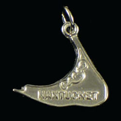 Nantucket Silver Map Charm