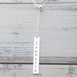 Sterling Silver Y-Style Necklace with Personalized Name