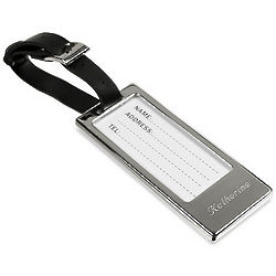 Engraved Silver Luggage Tag