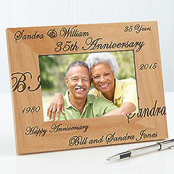 Forever and Always Engraved Wood 4x6 Anniversary Picture Frame