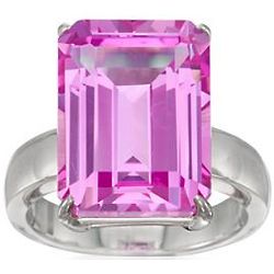 Sterling Silver 12-Carat Pink Topaz Ring