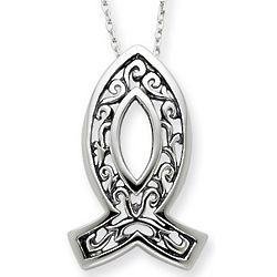 Sterling Silver Icthus Necklace