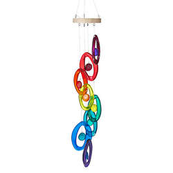 Recycled Glass Rainbow Spiral Wind Chime