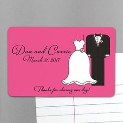 Personalized Bride and Groom Wedding Favor Magnet