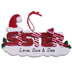 Sister Personalized Christmas Ornament