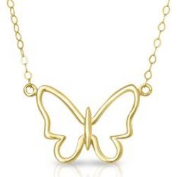 Small Butterfly Pendant in 14 Karat Gold